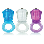 Виброкольцо на пенис с большим бриллиантом Bling O (Цвет: разноцветный)