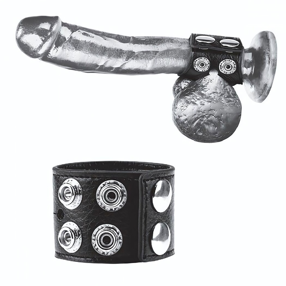 Ремень на член и мошонку 1.5 Cock Ring With Ball Strap (Цвет: черный)