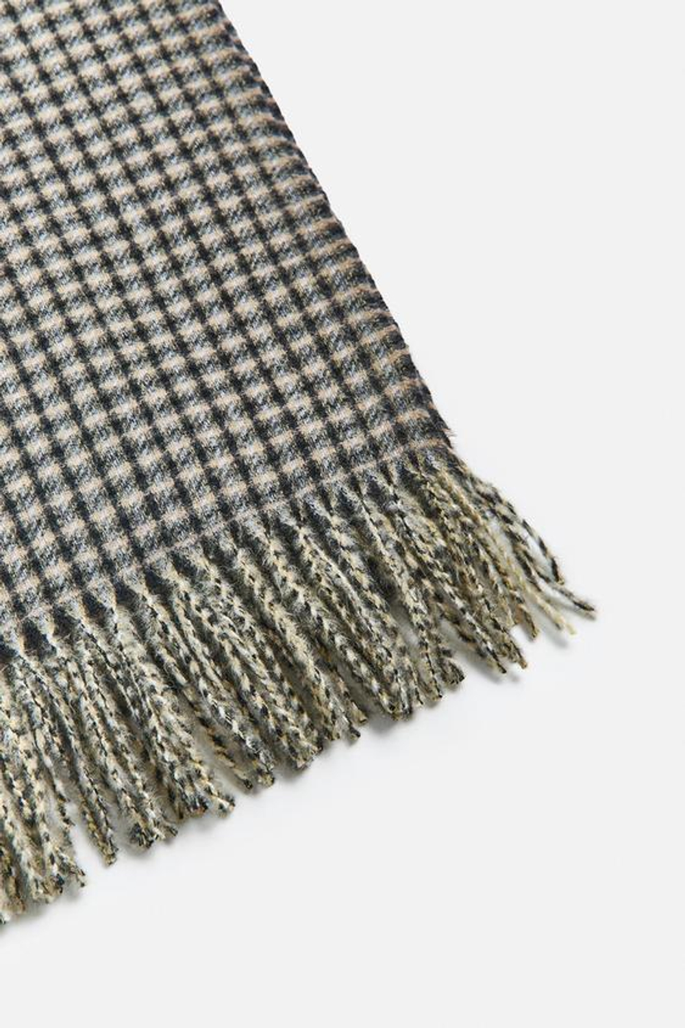 ZARA ШАРФ В КЛЕТКУ, ЧЕРНЫЙ