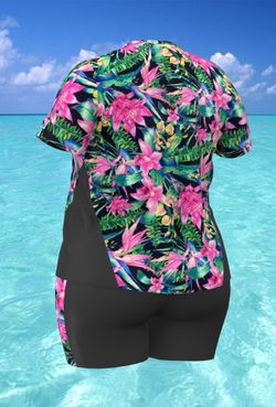 Купальный костюм 17271-17185 тропические цветы
