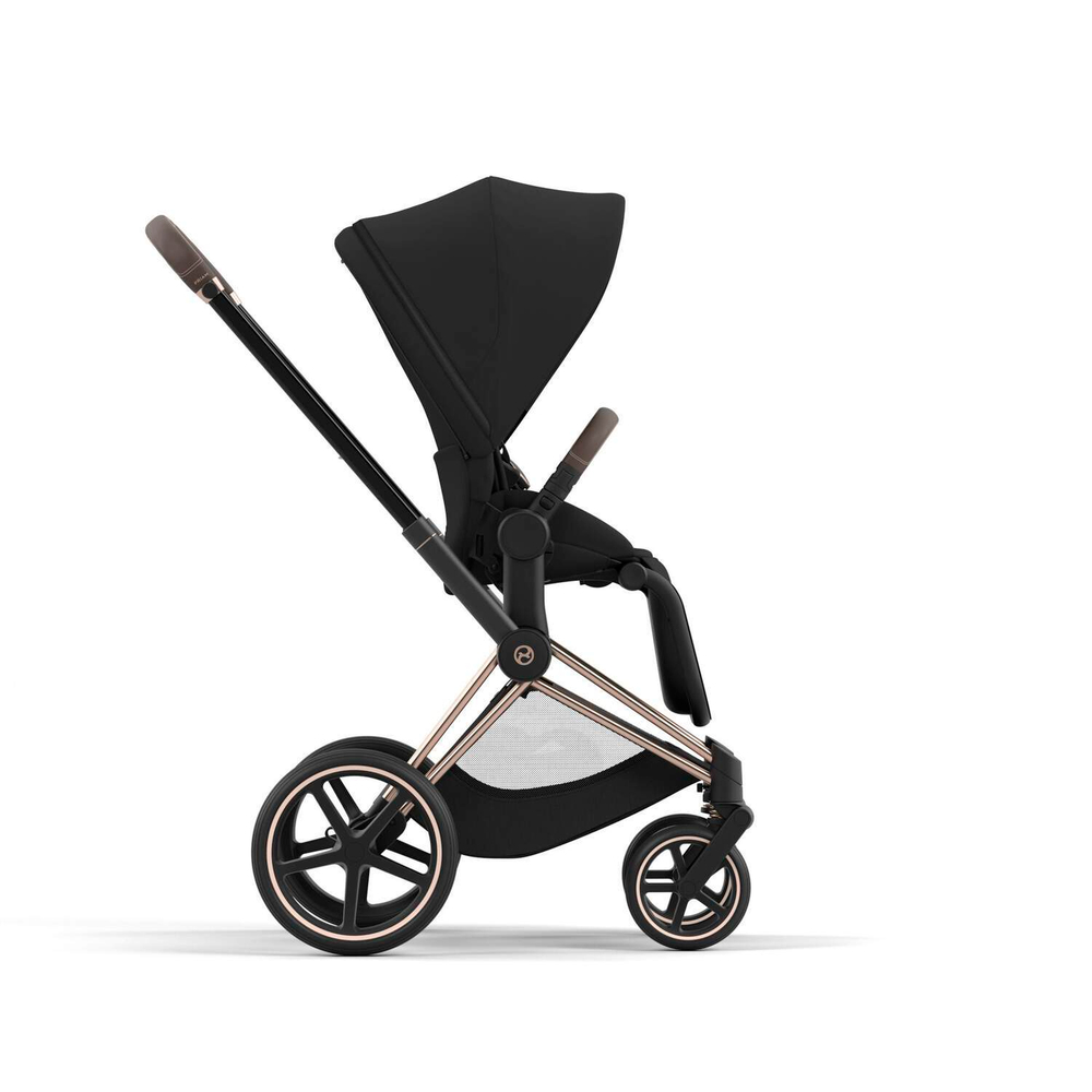 Детская коляска Cybex Priam IV 3 в 1 Sepia Black на шасси Rosegold