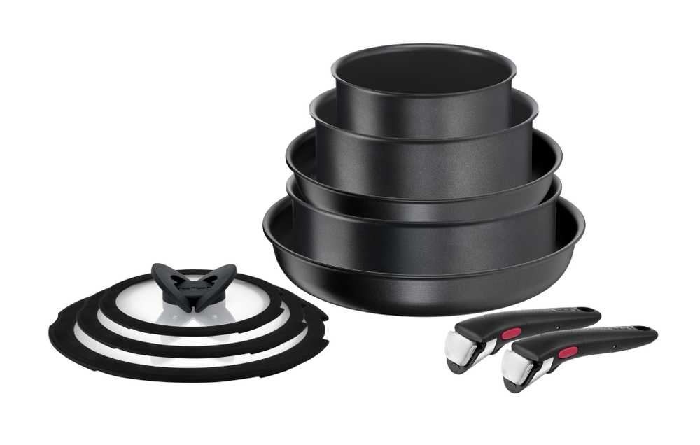 Набор посуды со съемной ручкой Tefal Ingenio Daily Chef Black 10 предметов 16/20/24/24/28 см L7629142