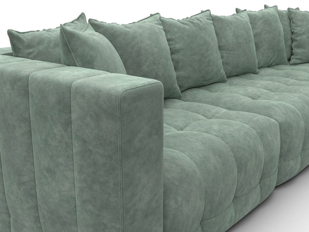 Диван угловой Лига-052 НПБ Лонг угол универсальный, BRUT 08 ВЕЛЮР зеленый