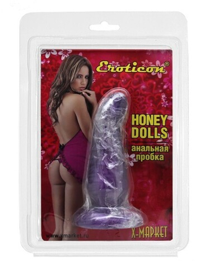 Гелевая изогнутая анальная пробка (перламутрово-фиолетовый) 35х130 мм (Цвет: перламутрово-фиолетовый)