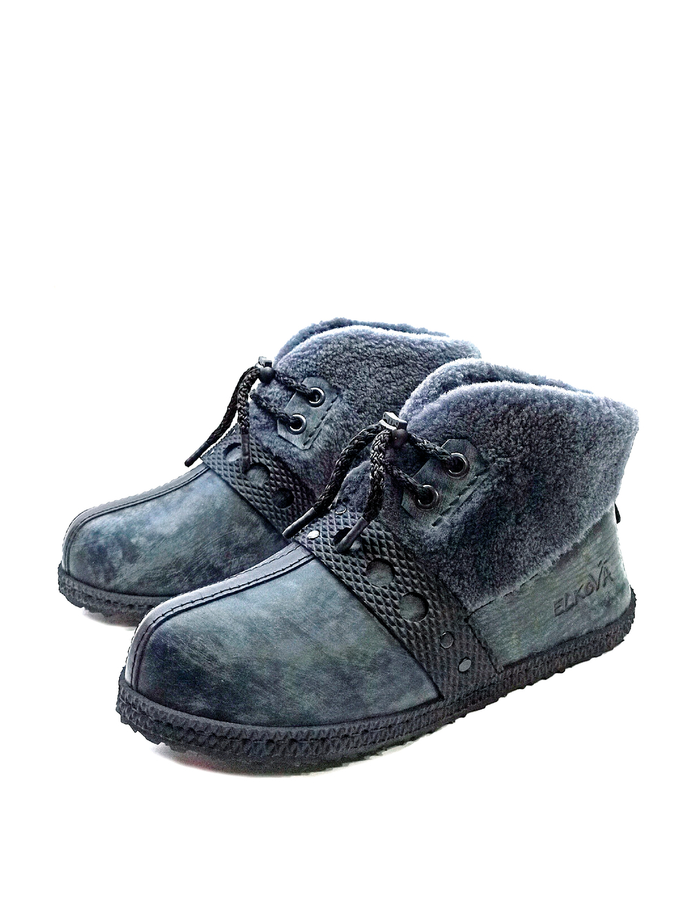 Ботильоны с мехом "Gray-blue"