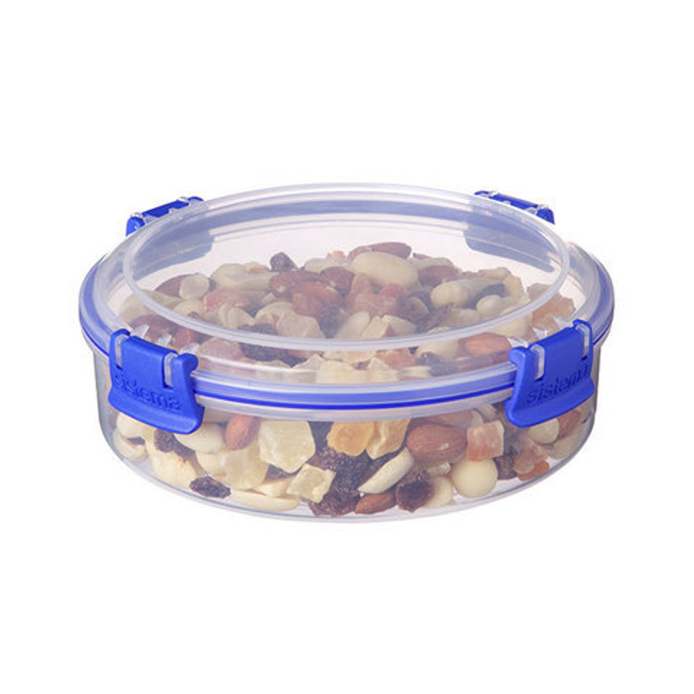 Контейнер круглый 640мл Sistema Klip It синий