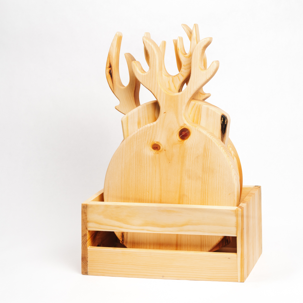 Разделочные доски из сибирского кедра 3 шт. в ящике. RDN27