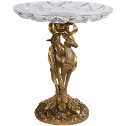 Фруктовница Лань Артемиды Бронза со стеклянной чашей