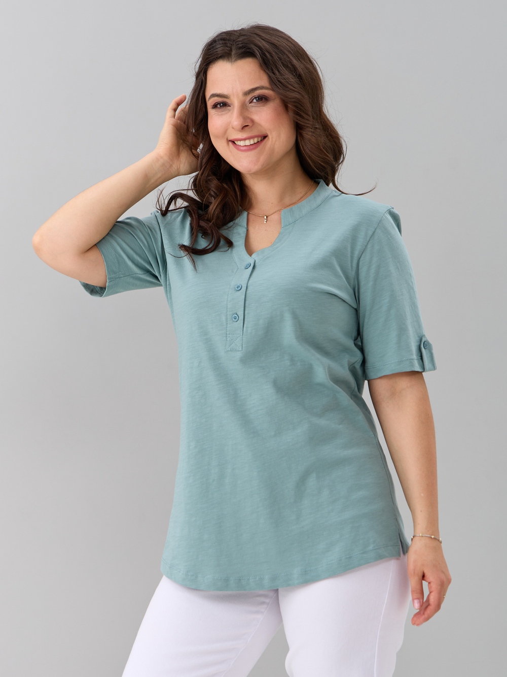 Блузка БЛ-122/фламли-шалфей