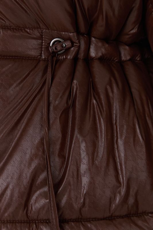 Куртка-парка с меховым капюшоном, коричневый