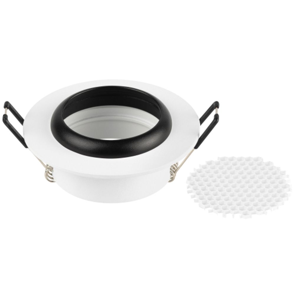 Светильник встраиваемый алюминиевый ЭРА KL109 WH/BK под лампу MR16 GU5.3 белый/черный матовый | Алюминиевые встраиваемые светильники
