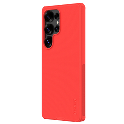 Усиленный противоударный чехол красного цвета от Nillkin для Samsung Galaxy S25 Ultra, серия Super Frosted Shield Pro