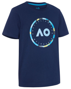 Футболка для мальчика теннисная Australian Open Boys T-Shirt Round Logo - navy