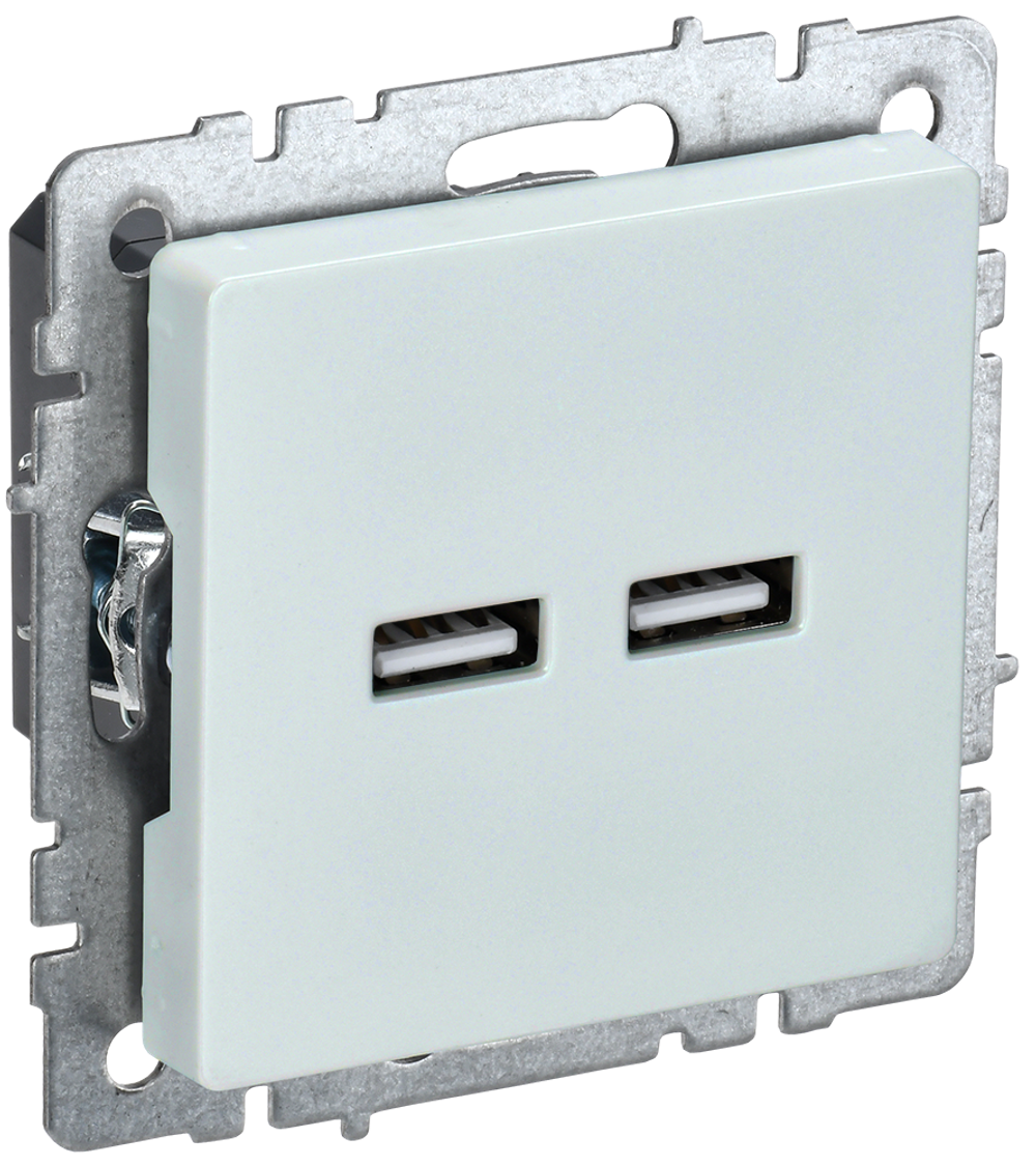 BRITE Розетка USB A+A 5В 3,1А РЮ10-1-БрЖ жемчуг IEK