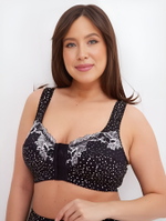 Odeons Бюстгальтер 2411/1 чёрный с белым в горошек