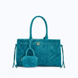 MANC КОЖАНАЯ СУМКА "ZOUZOU", БИРЮЗОВЫЙ