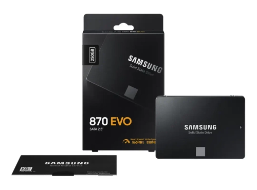 Твердотельный накопитель 250GB SSD Samsung 870 EVO 2,5" SATA3 R560Mb/s W530MB/s MZ-77E250BW