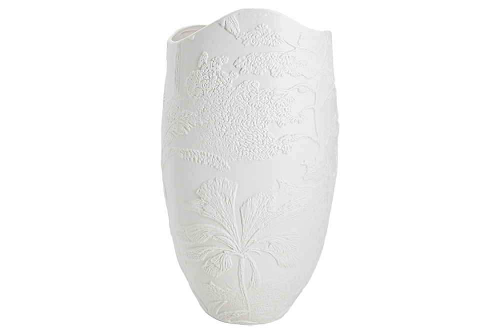 Ваза для цветов 36см Home & Style Пальмы Manila белая