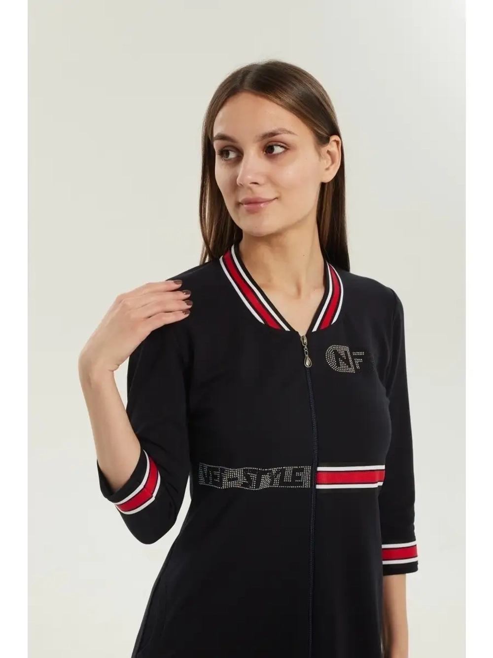 Халат трикотажный на молнии