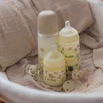 Бутылочка для кормления Suavinex Birdies 150 мл желтая, 0 мес+