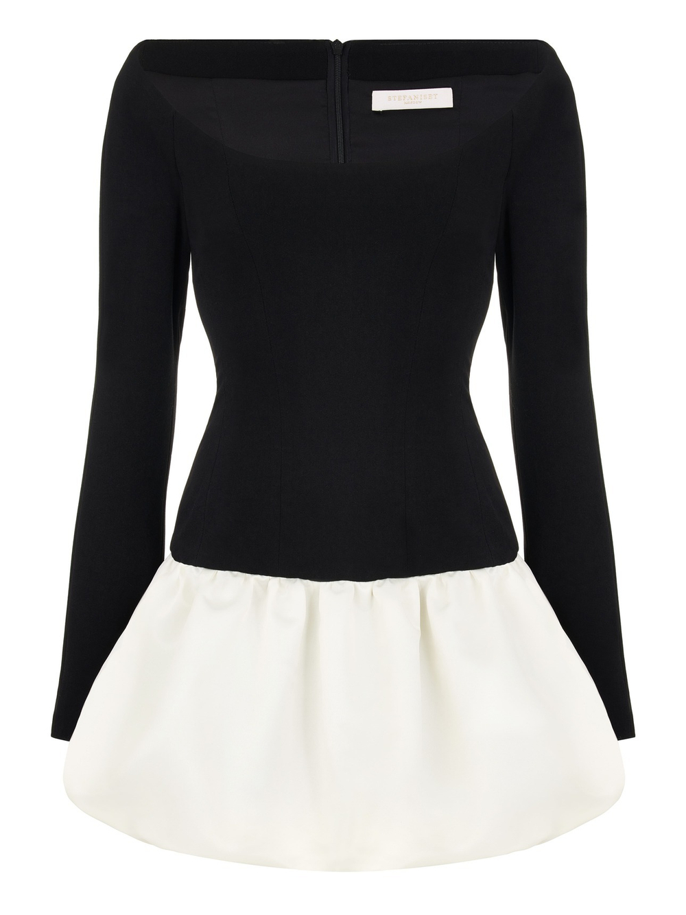 Платье Paris мини с длинным рукавом, черный