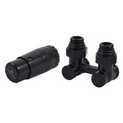 Комплект узла нижнего подкл SCHLOSSER угловой STANDARD 3/4quot; (Ral 9005) с термогол. М30х1,5, ниппеля 1/2quot;Х3/4quot;