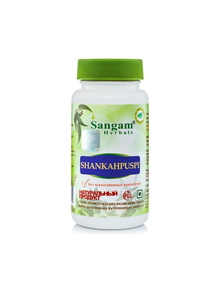 Sangam Herbals Shankahpuspi Шанкапушпи смесь сухого растительного сырья (750 мг) 60 таб