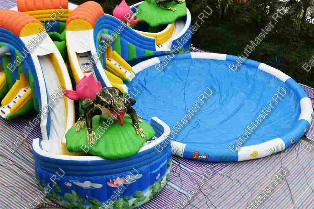 Надувной наземный аквапарк «Пруд с лотосами», 25*25*5 м