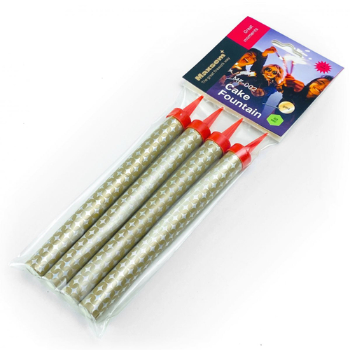 MF-002 Фонтаны в торт "HAPPY BIRTHDAY" (60 секунд) (1 упаковка / 4 штуки)