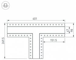 Соединитель угловой T-образный накладной Arlight S-LUX 030107