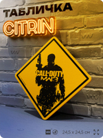 Табличка декоративная "Call of Duty: Modern Warfare 3" на дверь и стену, прикольная штука в подарок геймеру, декоративный знак, 24,5х24,5 см, Айдентика Технолоджи