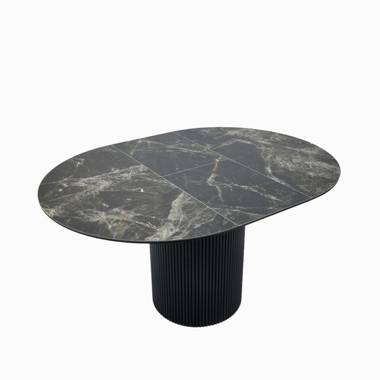 Обеденный стол Elan диаметр 110 (40) раскладной черный