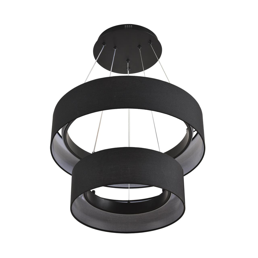 8373/55L LEDIO LN26 257 черный, металл/текстиль/силикон Люстра подвесная LED 55W 3000/4000/6000K 220V SAVA