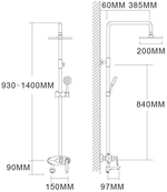 Душевая система Grocenberg GB7001 Черный хром