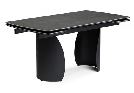 Керамический стол Woodville Готланд 160(220)х90х79 ink gray, черный