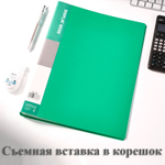 Папка с файлами DELI "Classic" на 40 вкладышей, 0.6 мм, зеленая