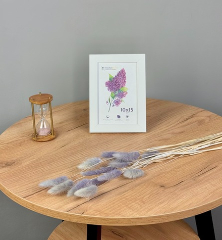 Фоторамка пластиковая 10х15 см, белый, без фактуры, арт. 1015.144274