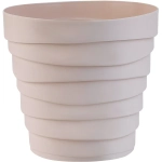 Кашпо для цветов пластиковое 2,25л d-18см «Бархан» Кремовый