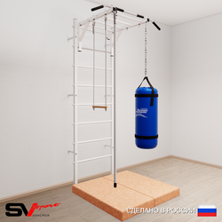 Шведская стенка Sv Sport 5356 (Турник рукоход/Канат/Трапеция/Цепь/Мешок 22кг/Мат 1м)