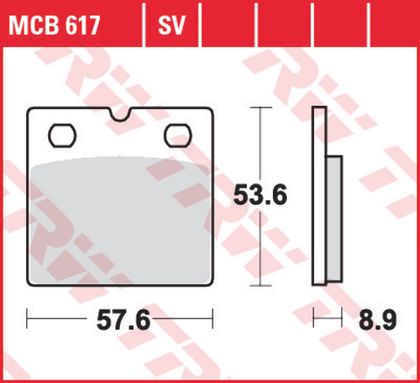 Колодки тормозные дисковые TRW MCB617