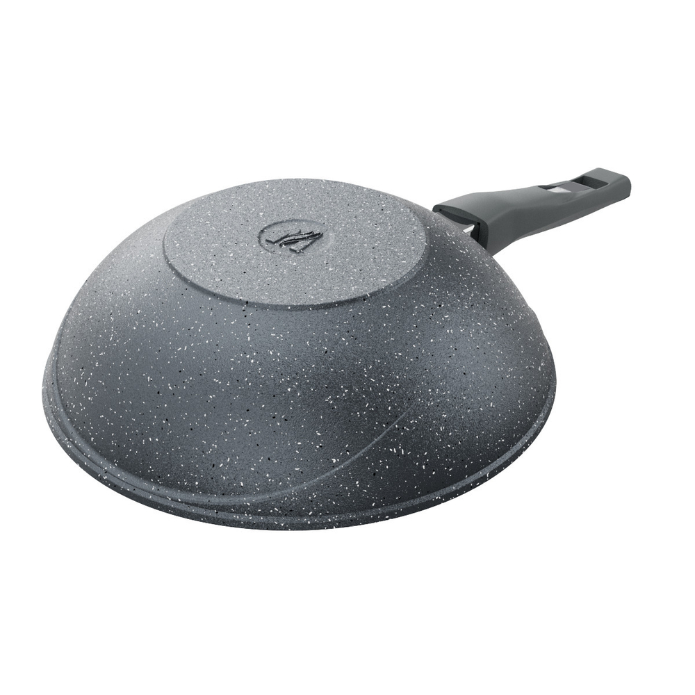 Сковорода ВОК "Мечта" Гранит с несъемной ручкой и крышкой 28 см