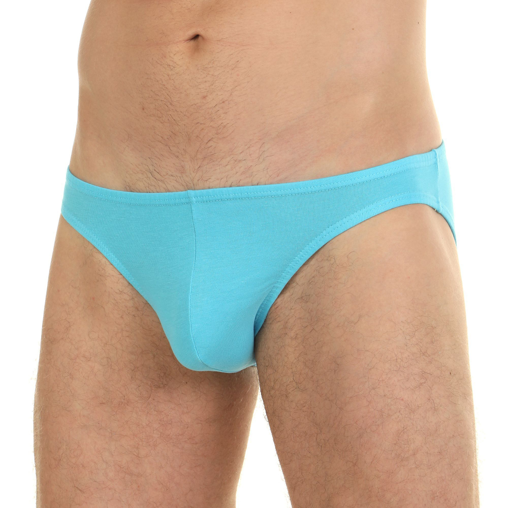 Бирюзовые мужские трусы-слипы с низкой посадкой (Размер: L) (Цвет: бирюзовый)