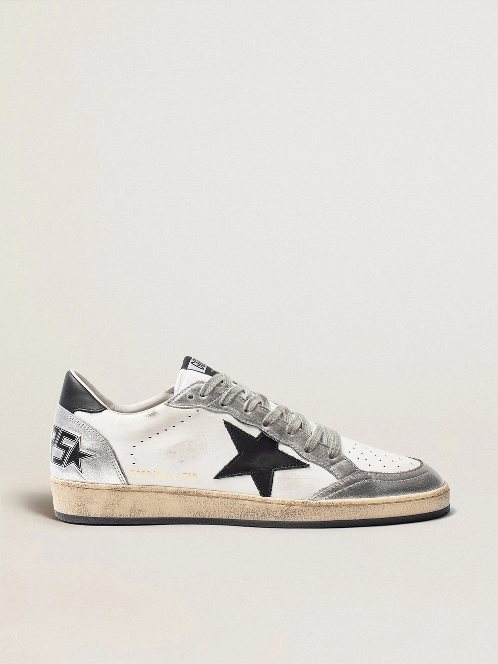 Men's Ball Star in leather with silver inserts and black leather star