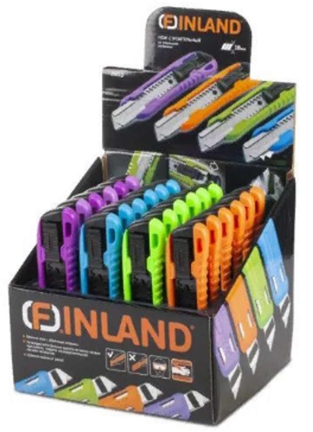 Нож строительный с лезвием 18 мм цвета в ассортименте. Finland 2013