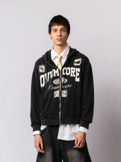 Худи Zip Crop Ovum core washed black