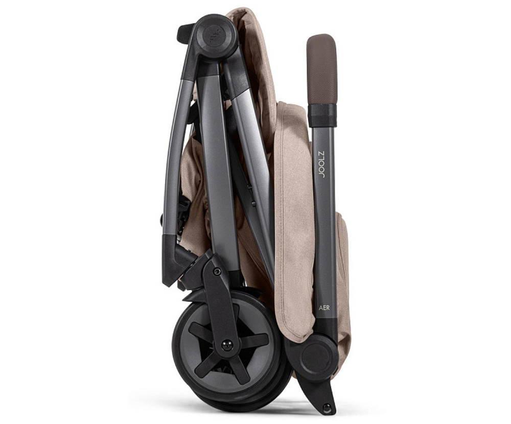 Детская прогулочная коляска Joolz Aer 2 с бампером Sandy Taupe/Mid Brown Carbon