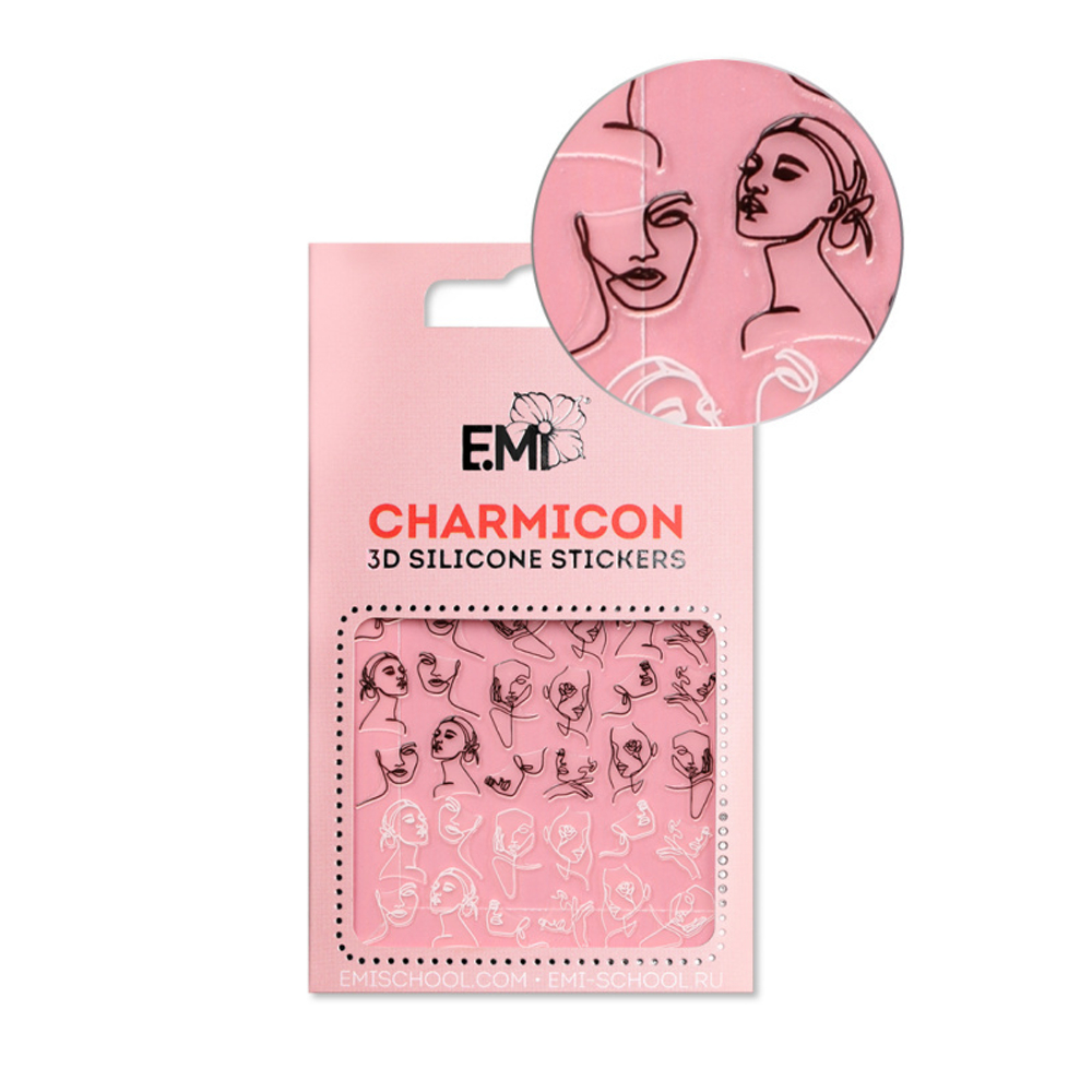 Charmicon 3D Silicone Stickers №124 Лица