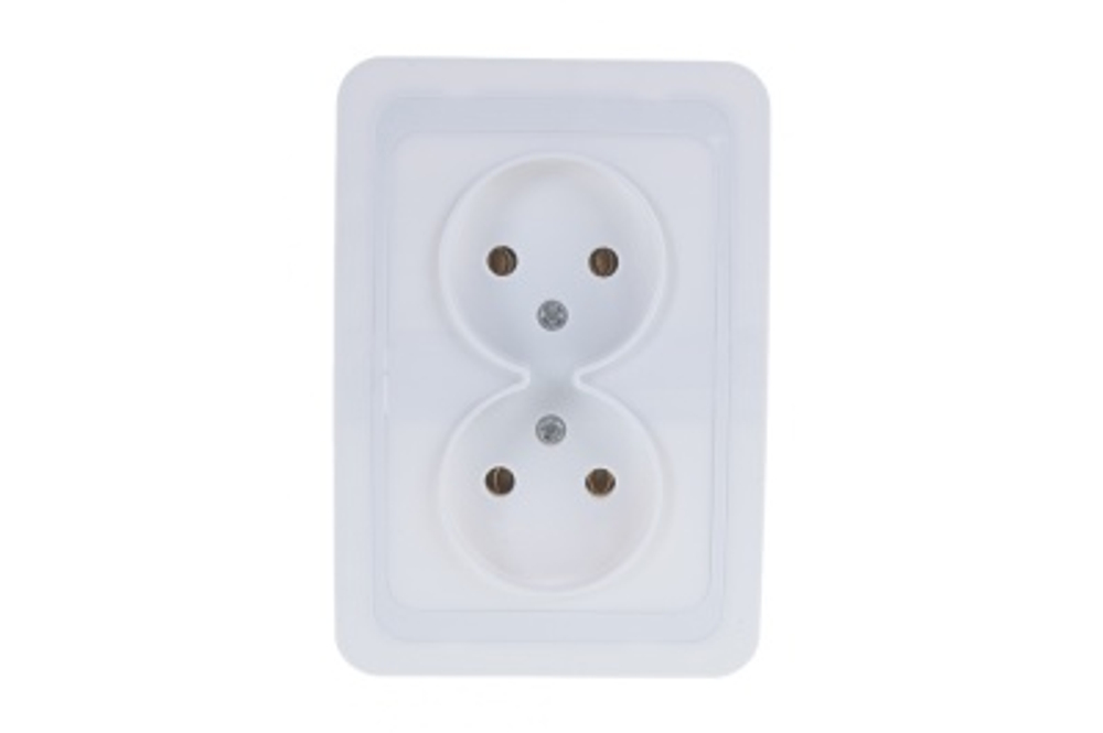 Розетка 2-ая б/з бел Валери СП керамика 16А 220В В0102 (5/10/200)