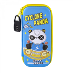 Пенал EVA Alingar, 1 отделение, откидная планка, карман сетка, объёмный рисунок, кодовый замок, 100 х 220 мм, "Cyclone Panda", голубой (панда)