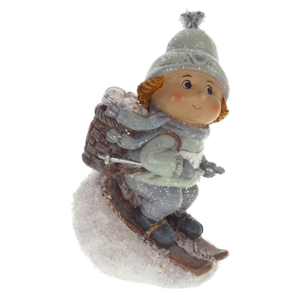 GAEM Фигурка декоративная "Ребенок на лыжах", L7 W9 H13 см, 2в.